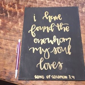 Calligraphy on canvas board